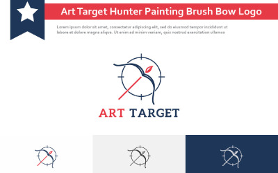 Art Target Hunter Jakt Målning Pensel Bow Logotyp