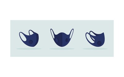 Gesichtsmaske mit Atemventil schwarz Mockup