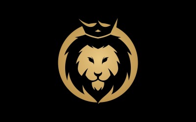 Lion Animal Head Vector Logo Szablon Projektu V7