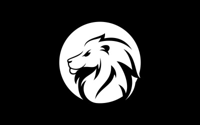Lion Animal Head Vector Logo Szablon Projektu V8