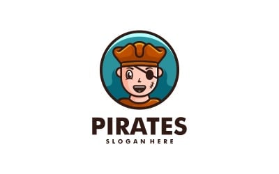Logo de dessin animé de mascotte de pirate