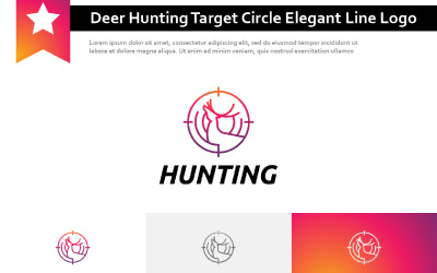 Logotipo de estilo de línea elegante de círculo objetivo de caza de ciervos