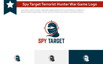 Logotipo del juego de guerra Spy Target Circle Terrorist Hunter