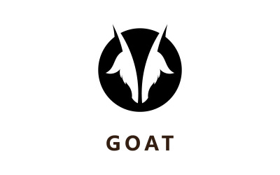Modèle de conception de logo vectoriel de tête d&amp;#39;animal de chèvre V9