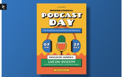Modello di volantino per la giornata internazionale del podcast
