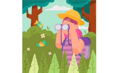 Ökotourismus-Hintergrundillustration (2)