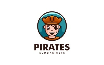 Piraten-Maskottchen-Cartoon-Logo