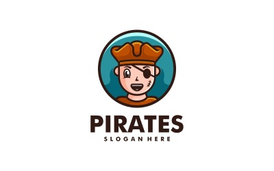 Пиратский талисман мультфильм логотип