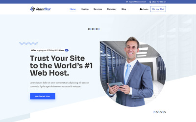 StackHost - PSD-sjabloon voor bestemmingspagina&amp;#39;s voor webhosting en IT-oplossingen
