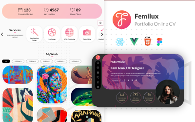 Femilux - HTML React Vue Figma Portfolio Online CV Mall