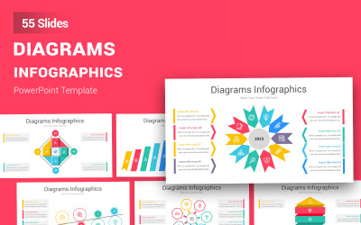 Diagramok Infographic PowerPoint sablon
