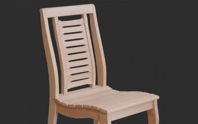 Movimentos de cadeira de madeira raspada para cadeira