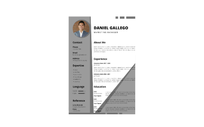 Plantilla de currículum de marketing digital