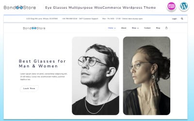 Bond Store - Loja de óculos multiuso WooCommerce Tema Wordpress