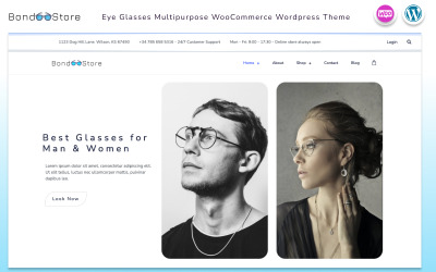 Bond Store - Szemüveg többcélú üzlet WooCommerce Wordpress téma