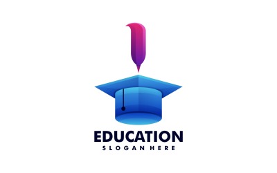Design de gradiente de educação de logotipo vetorial