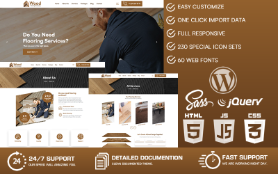 Madeira - Tema WordPress da empresa de pisos