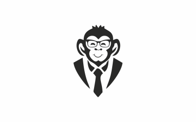 Plantilla de logotipo abstracto de corbata de mono