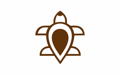Plantilla de logotipo abstracto de mapa de tortuga