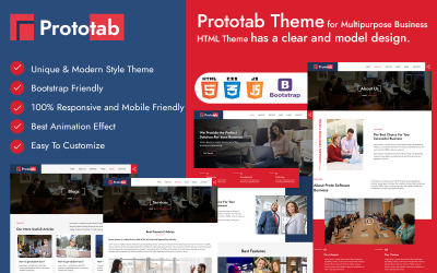ProtoTab Çok Amaçlı İş Web Sitesi şablonu