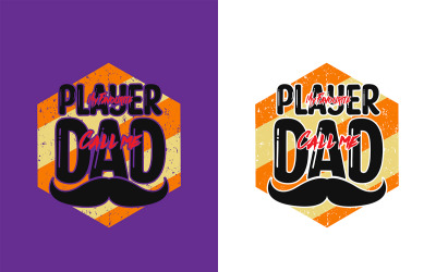 Modèle de vecteur de t-shirt autocollant de typographie de joueur comme papa