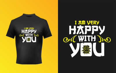 Modello vettoriale di t-shirt con adesivo tipografico moderno