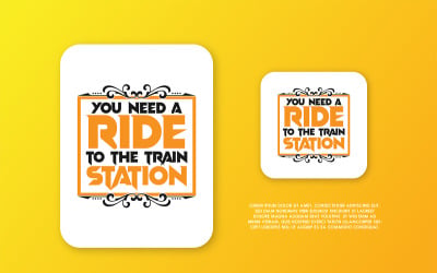 Modern Rider Typography Text Sticker T-shirt Premium векторы Шаблон