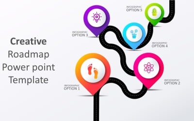 PowerPoint-sjabloon voor creatieve roadmap