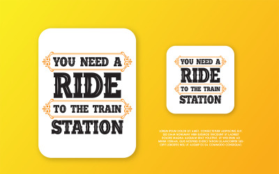 Premium Rider Typografi Text Sticker T-shirt vektor mall