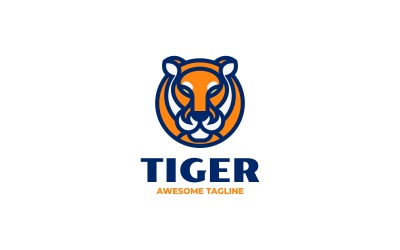 Logotipo de mascote simples do tigre Vol.1