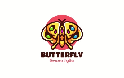 Motyl Prosta Maskotka Logo Vol.1