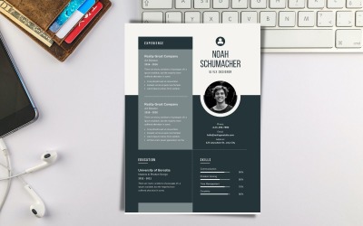 Ноа Шумахер - Простий дизайн резюме для UI/UX Designer
