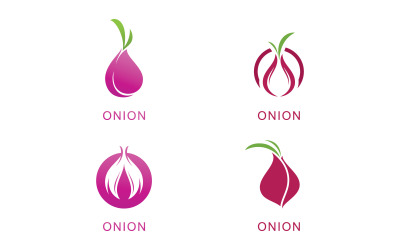 Plantilla de vector de cebolla. Diseño de logotipo de cebolla roja V14