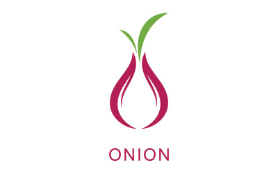 Plantilla de vector de cebolla. Diseño de logotipo de cebolla roja V4