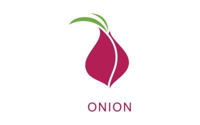 Szablon wektor cebuli. Projekt logo czerwonej cebuli V2