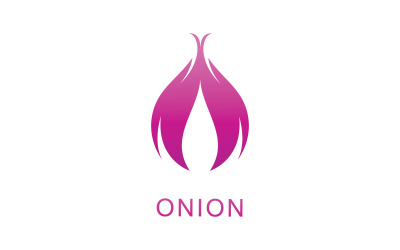 Zwiebel-Vektor-Vorlage. Logo-Design mit roten Zwiebeln V9
