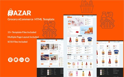 Bazar – Élelmiszerbolt e-kereskedelmi HTML-sablonja