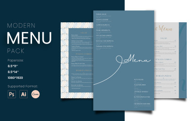 Conception de modèle de pack de menu moderne
