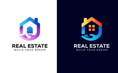 Inmobiliaria para el logotipo de su empresa de construcción. Diseño de logotipo de propiedad de venta Plantilla vectorial