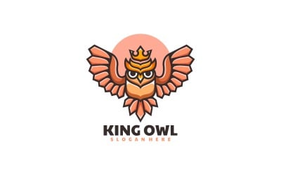 King Owl Simple Mascot Logo