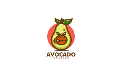 Logo della mascotte semplice di Gorilla dell&amp;#39;avocado