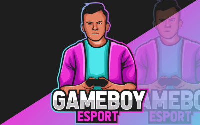 Logo Gaming-Boy-Cartoon (Gaming Sports a E Sports)