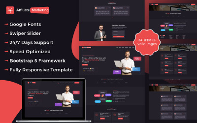 Modello HTML di marketing di affiliazione