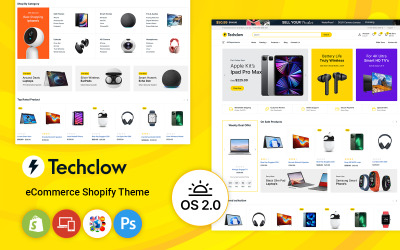 Techclow Electronics Store Shopify téma