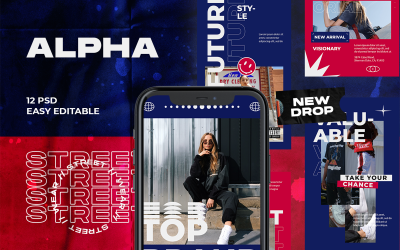 Alpha - Plantilla de redes sociales para publicaciones de Instagram de Streetwear