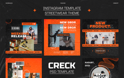 Creck - Plantilla de redes sociales para publicaciones de Instagram de Streetwear