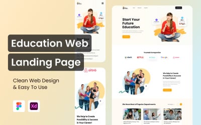 Education Web Landing Page UI Elements