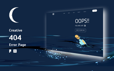 Креативный дизайн страницы с ошибкой 404