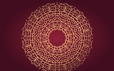 Luxury mandala vector with golden style background