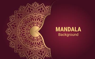 Luxury ornamental mandala design in golden color arabesque pattern background